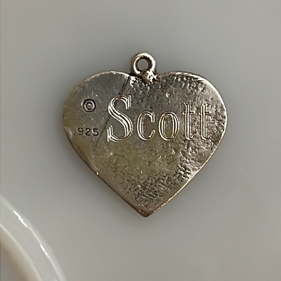 VINTAGE I ❤️YOU  Scott stamped STERLING 925 SILVER CHARM FOR CHARM BRACELET - Picture 3 of 3